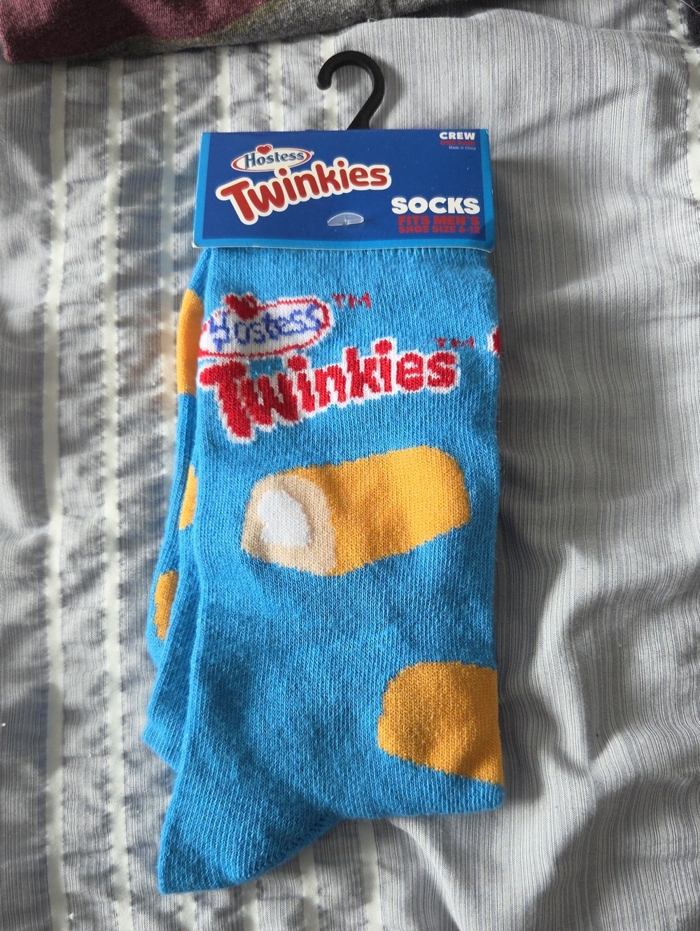 Hostess Twinkies Blue Novelty Crew Socks for Men